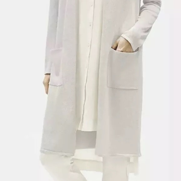 Eileen Fisher Fine Organic Linen  Crepe Sparkle Long Cardigan. Small NWT $ 328 - Picture 2 of 9